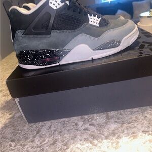Air Jordan 4 Retro Black and Gray Sneakers